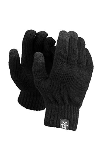 Manufaktur13 Smart Gloves - Smartphone Handschuhe, Vollfingerhandschuhe Handy tauglich, Unisex Strickhandschuhe mit Thinsulate Futter in verschiedenen Größen/Farben (Black, S/M) von Manufaktur13