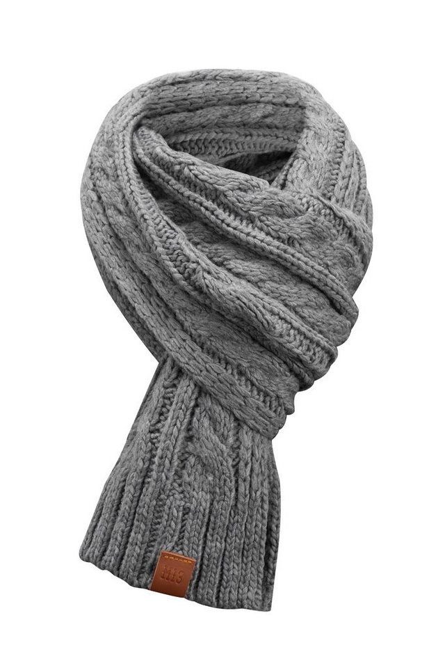 Manufaktur13 Strickschal Rough Knit Scarf - Strickschal/ Langschal mit Leder Veredelung von Manufaktur13