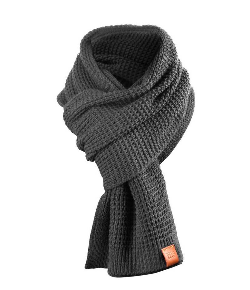 Manufaktur13 Strickschal Rough Scarf - Strickschal, lang, mit Echt-Lederveredelung von Manufaktur13
