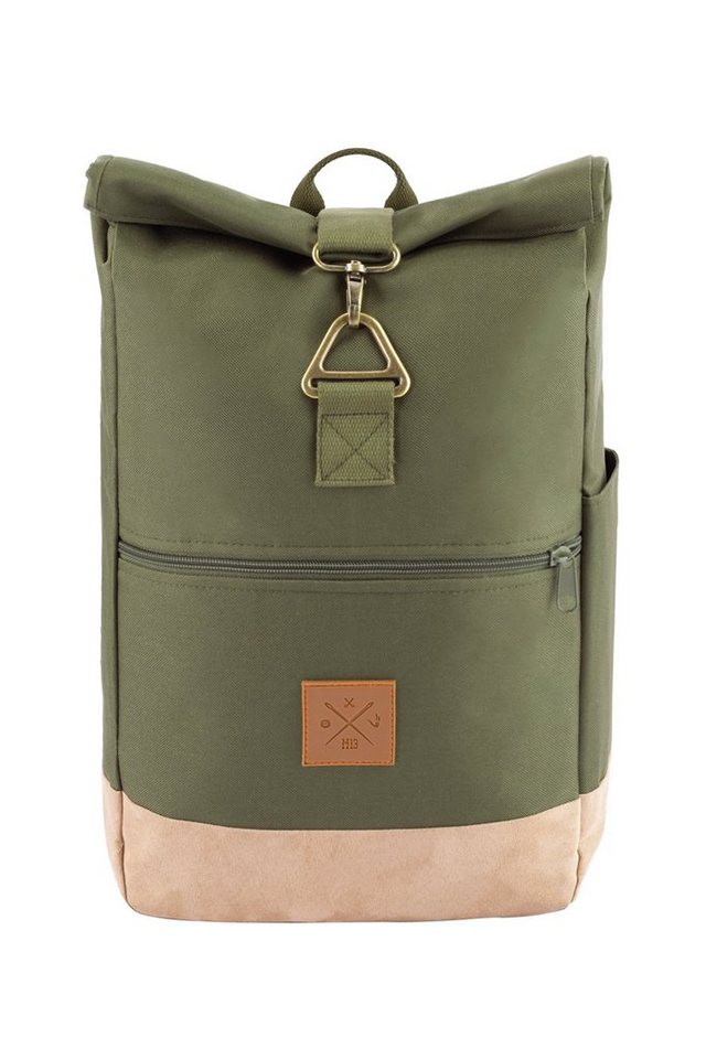 Manufaktur13 Tagesrucksack Timber Wood Roll-Top Backpack - wasserdichter Rucksack (18L), Daypack mit Innenfächer, Laptopfach, gepolsterte Träger, verstellbare Gurte, Reißverschlussfach, für Damen & Herren, Flaschenhalter von Manufaktur13