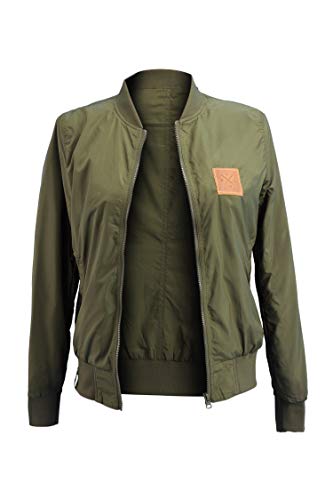Manufaktur13 Women Bomber - Leichte Damen/Frauen Bomberjacke, Übergangsjacke mit Waffle Stretch Seiteneinsätzen, Fliegerjacke, Bikerjacke, Frühling/Herbst, Pilotenjacke (Dazzle, M) von Manufaktur13