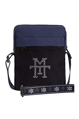 Pocket Pusher Bag - Umhängetasche wasserabweisend, Schultertasche, Brusttasche mit Sichtfenster, Brustbeutel klein, Crossbody Reisebeutel mit verstellbaren Schultergurt für Herren & Damen (Navy) von Manufaktur13