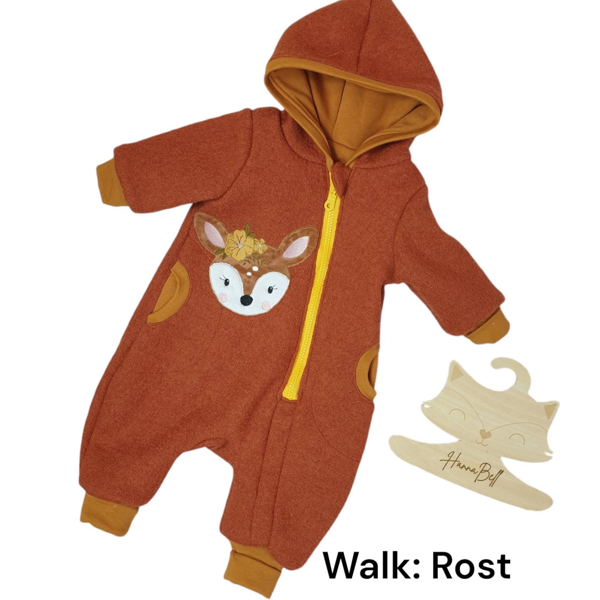 Walkoverall | Gr. 56 - 110 Warmes Futter Aus Sweat Overall in Wunschfarben Gerne Mit Stickerei Auf Dem Rücken Individueller von ManufakturHannaBell