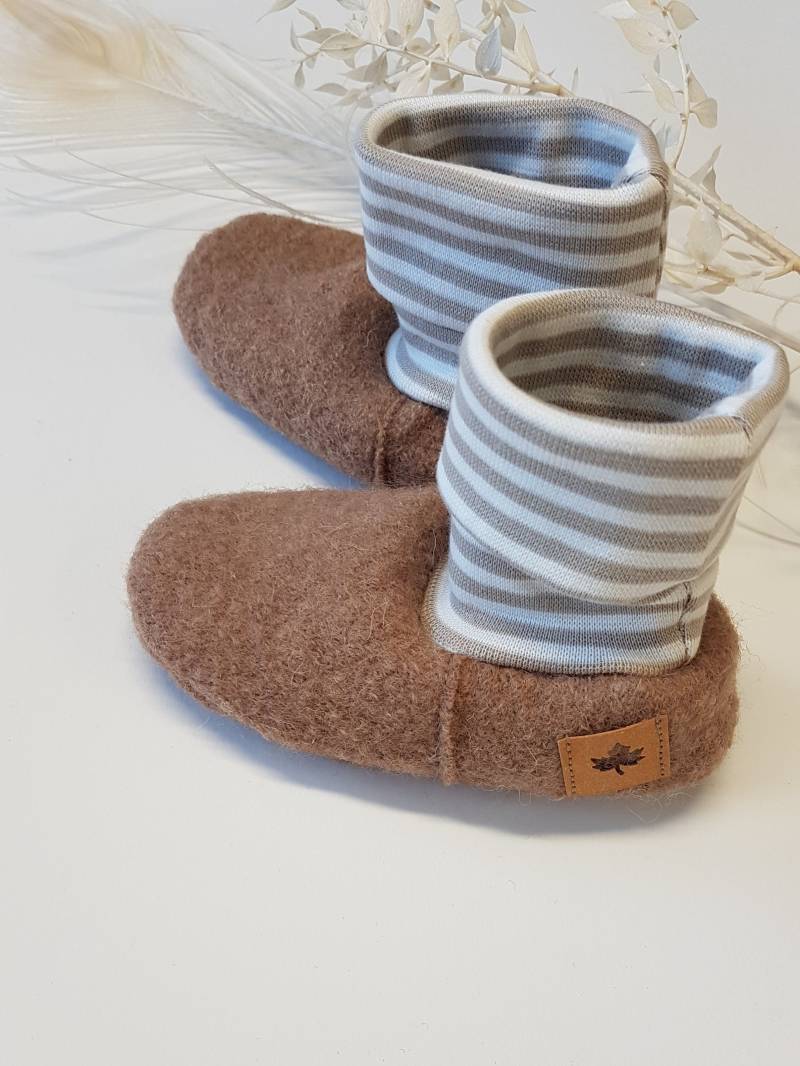 Babyschuhe Wollwalk/ Baby Stiefel/ Bio/ Beige/Verschiedene Größen von ManufakturHerzstueck