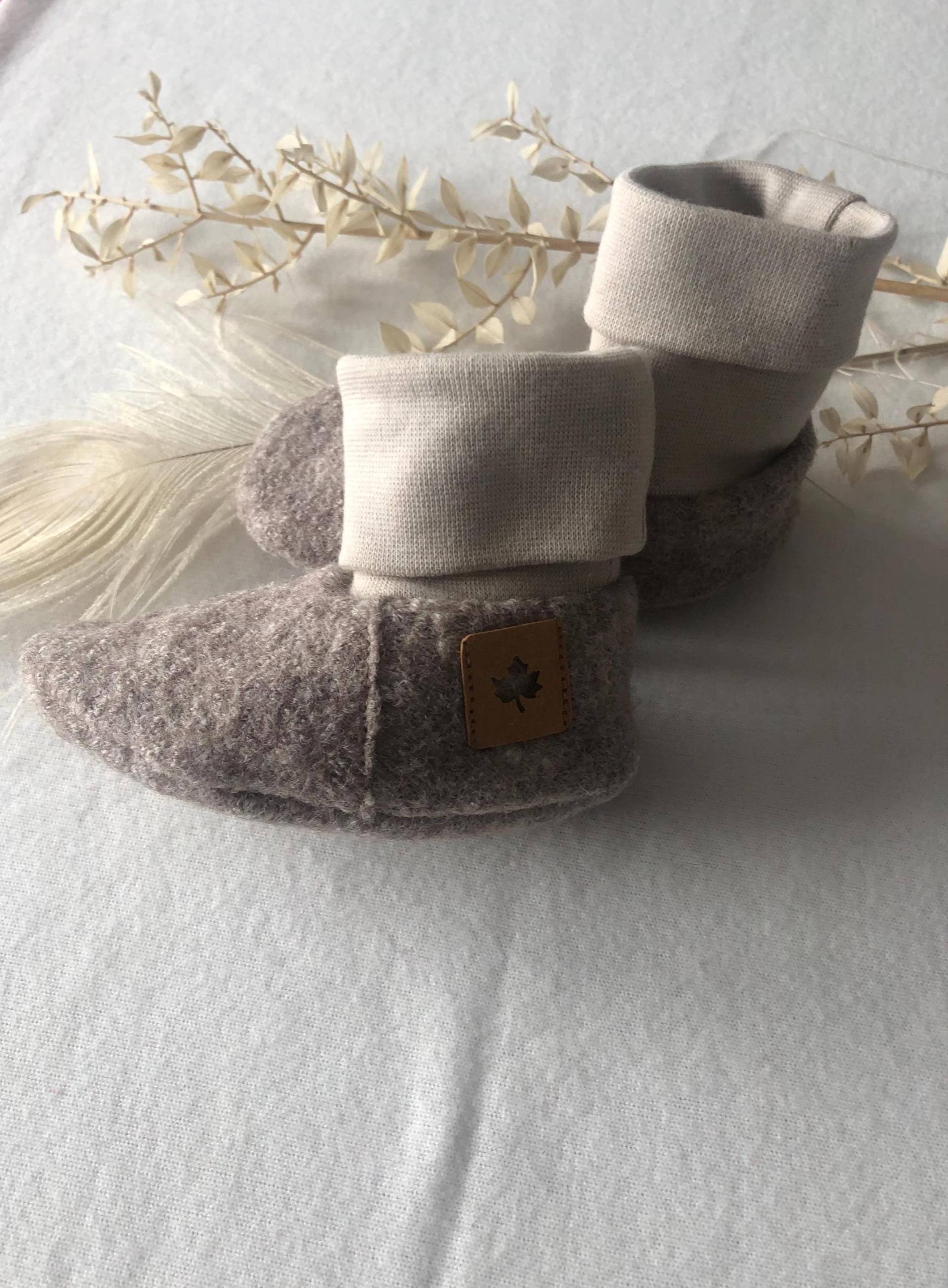 Babyschuhe Wollwalk/Baby Stiefel/ Bio/ Beige/Verschiedene Größen von ManufakturHerzstueck