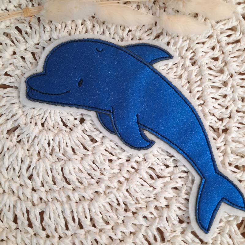 Große Delfin Applikation| Stickapplikation | Delfine Bügelbild in 2 Größen von ManufakturLittlefee
