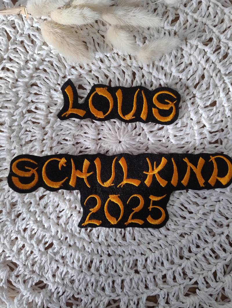 Kleine Namensapplikation Ninja | Größe S| Wunschname Applikation Schultüte |Aufnäher Klein |Schulkind |Einschulung| Auf Schwarzem Filz Kleine Namensapplikation Ninja | Größe S| Wunschname Applikation Schultüte |Aufnäher Klein |Schulkind |Einschulung| Auf Schwarzem Filz von ManufakturLittlefee