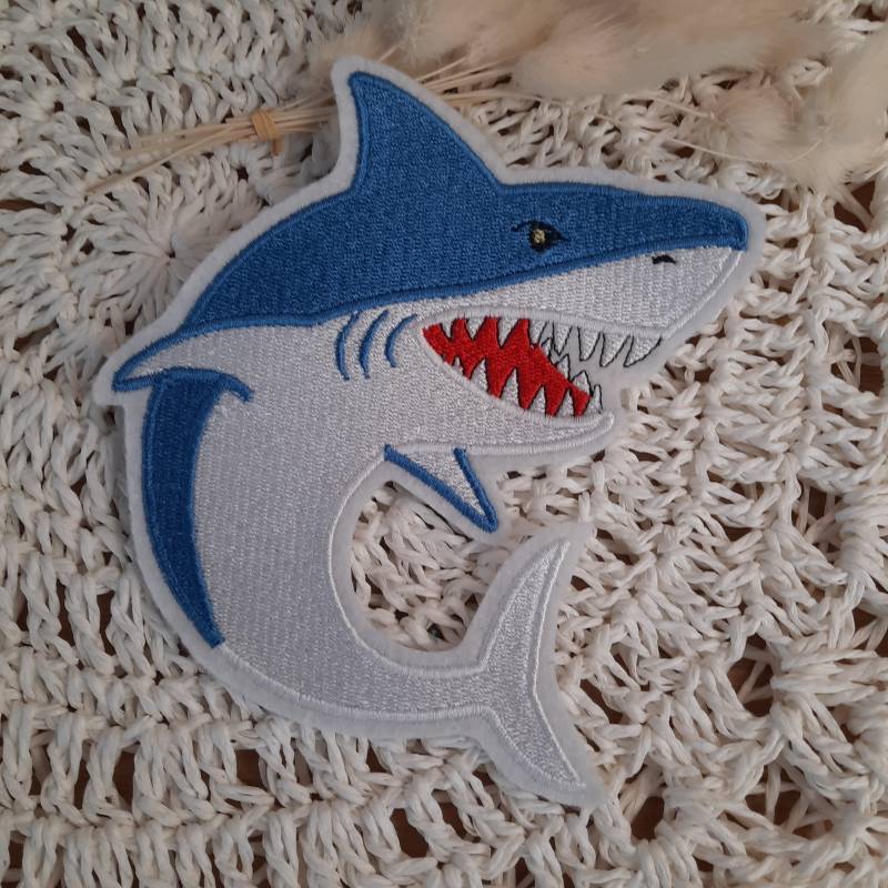 xl Applikation Hai | Bügelbild Hai| Einschulung 2025| Schultüte von ManufakturLittlefee