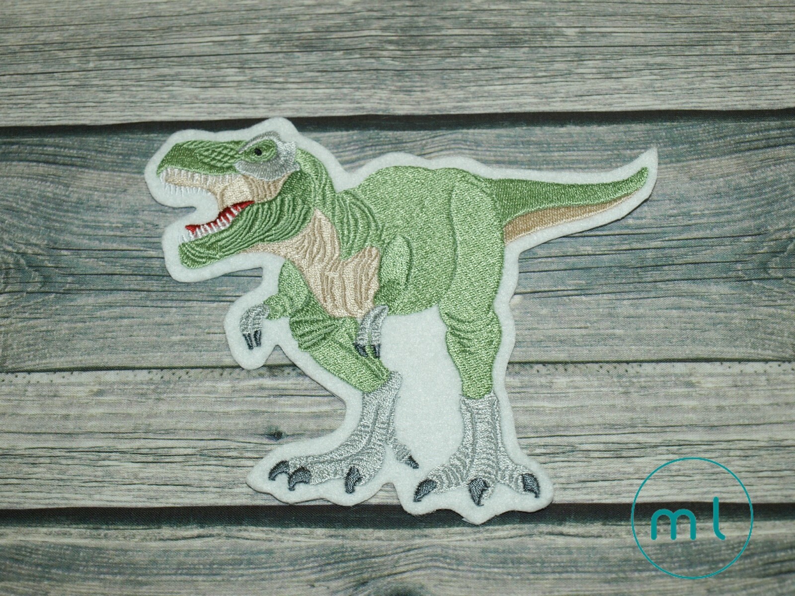 xxl Applikation T-Rex | Dinosaurier Tyrannnosaurus Bügelbild Einschulung Schultüte von ManufakturLittlefee