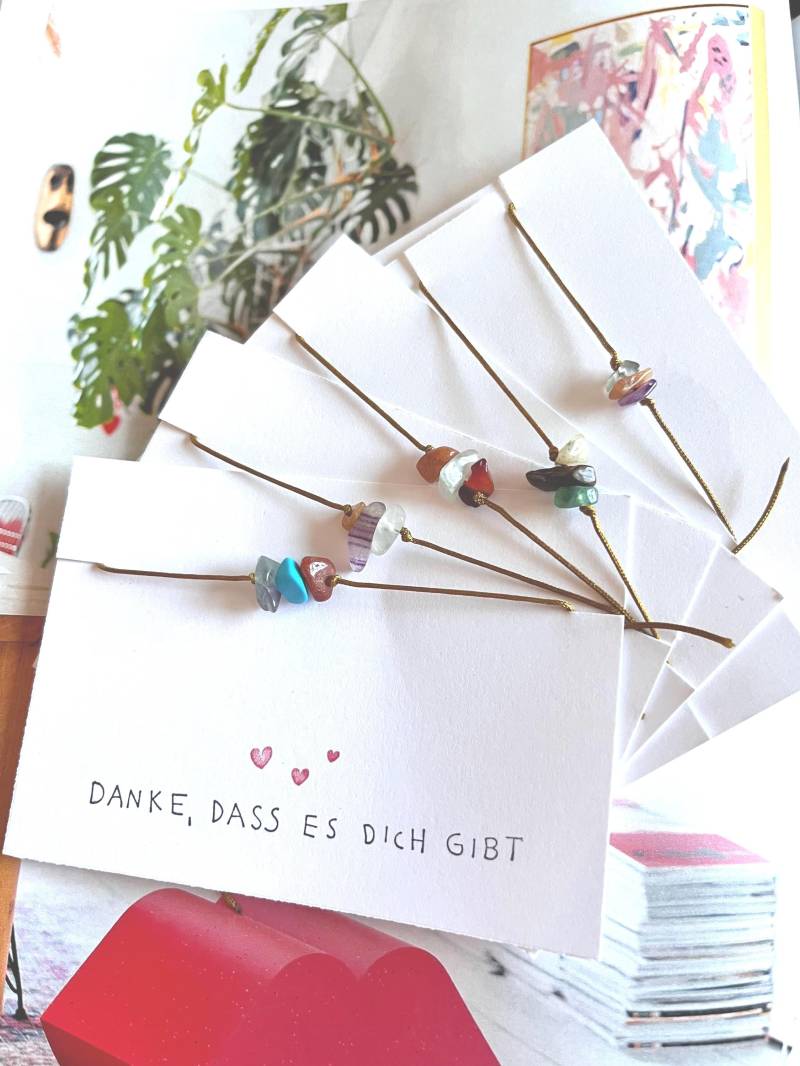 Wish-Friendship-Armband Mit Edelsteinen Dankeschön Geschenk Glücksbringer & Upcycling Schmuck Handmade Freundschaft Frauen von ManufakturNicoleK