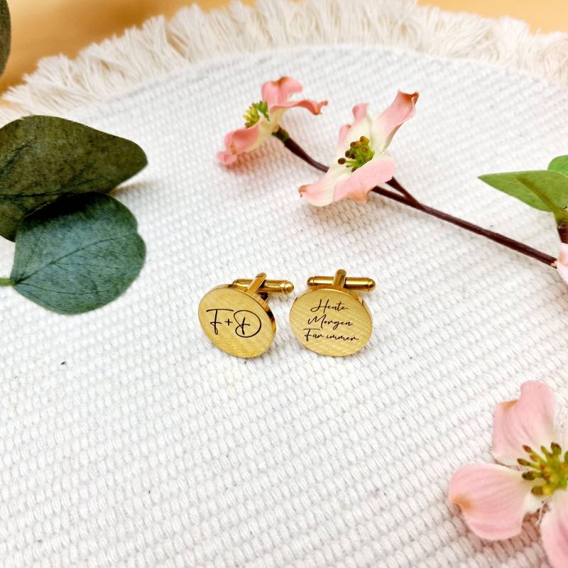 Manschettenknöpfe Personalisiert Mit Wunschtext Zur Hochzeit | Geschenk Für Bräutigam, Brautvater, Trauzeuge Männergeschenk Zum Jahrestag von ManufakturZauber