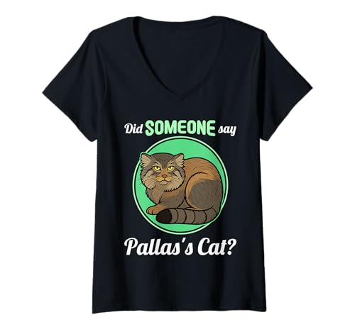 Damen Manule Pallas Katze Manul T-Shirt mit V-Ausschnitt Damen Manule Pallas Katze Manul T-Shirt mit V-Ausschnitt von Manule Pallas Katze Manul Tier Shop