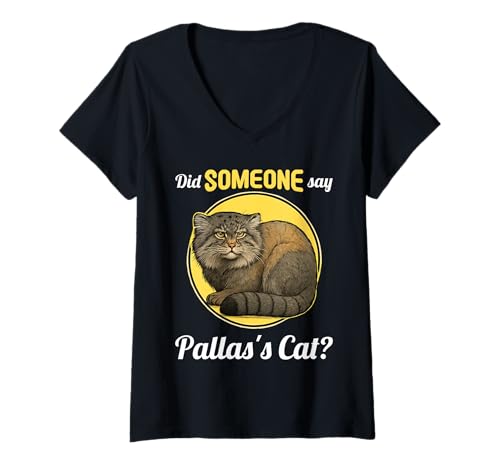 Damen Manule Pallas Katze Manul T-Shirt mit V-Ausschnitt Damen Manule Pallas Katze Manul T-Shirt mit V-Ausschnitt von Manule Pallas Katze Manul Tier Shop