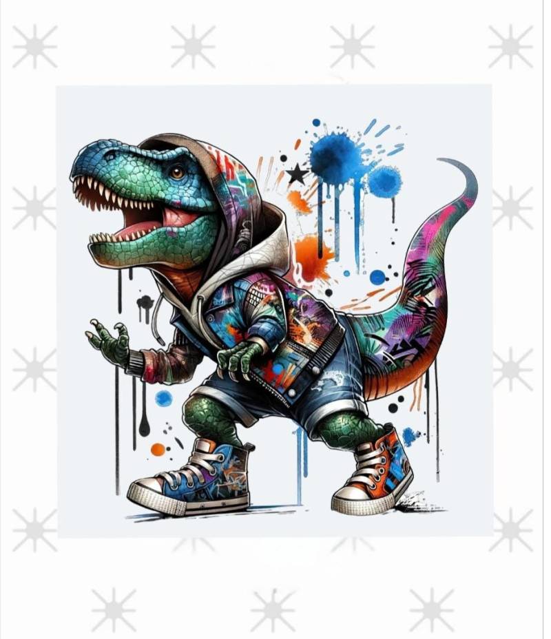 Bügelbild Dinosaurier Graffiti T-Rex Bügelbild Dinosaurier Graffiti T-Rex von ManusStoffzauber