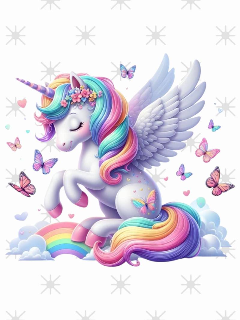 Bügelbild Einhorn Schmetterling Mädchen Bügelbild Einhorn Schmetterling Mädchen von ManusStoffzauber