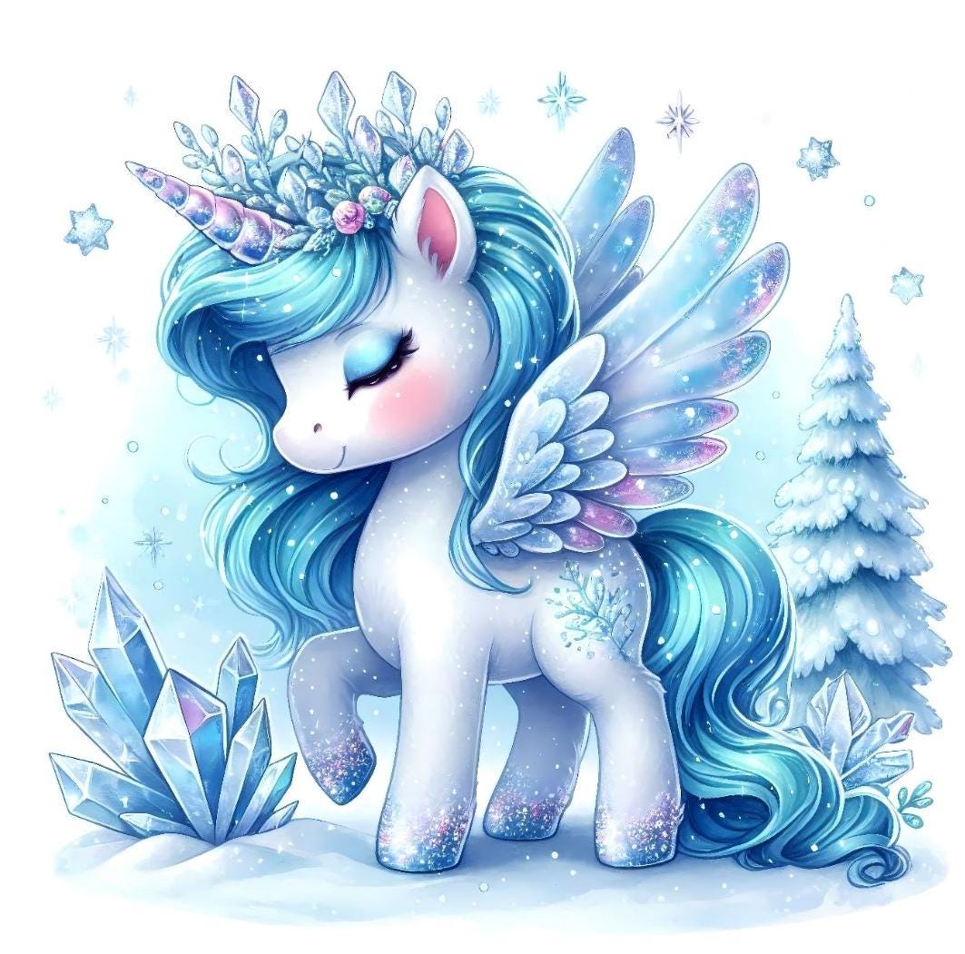 Bügelbild Einhorn Winter #1 von ManusStoffzauber