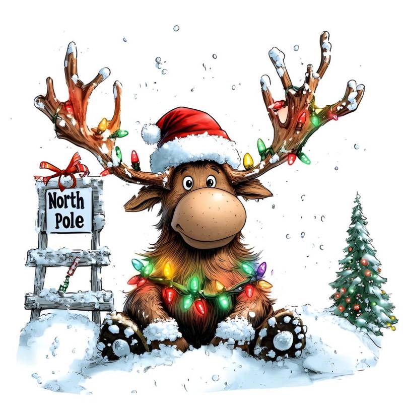 Bügelbild Elch Weihnachten von ManusStoffzauber