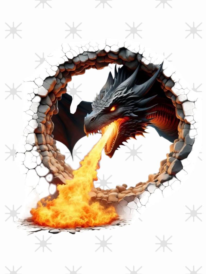 Bügelbild Feuerdrache 3D Optik #1 von ManusStoffzauber