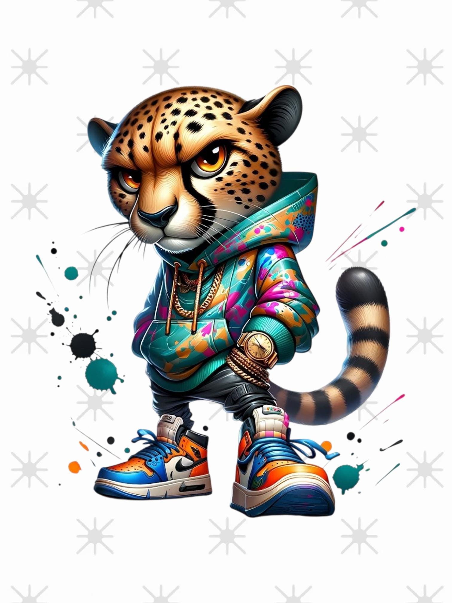 Bügelbild Graffiti Gepard #2 Bügelbild Graffiti Gepard #2 von ManusStoffzauber