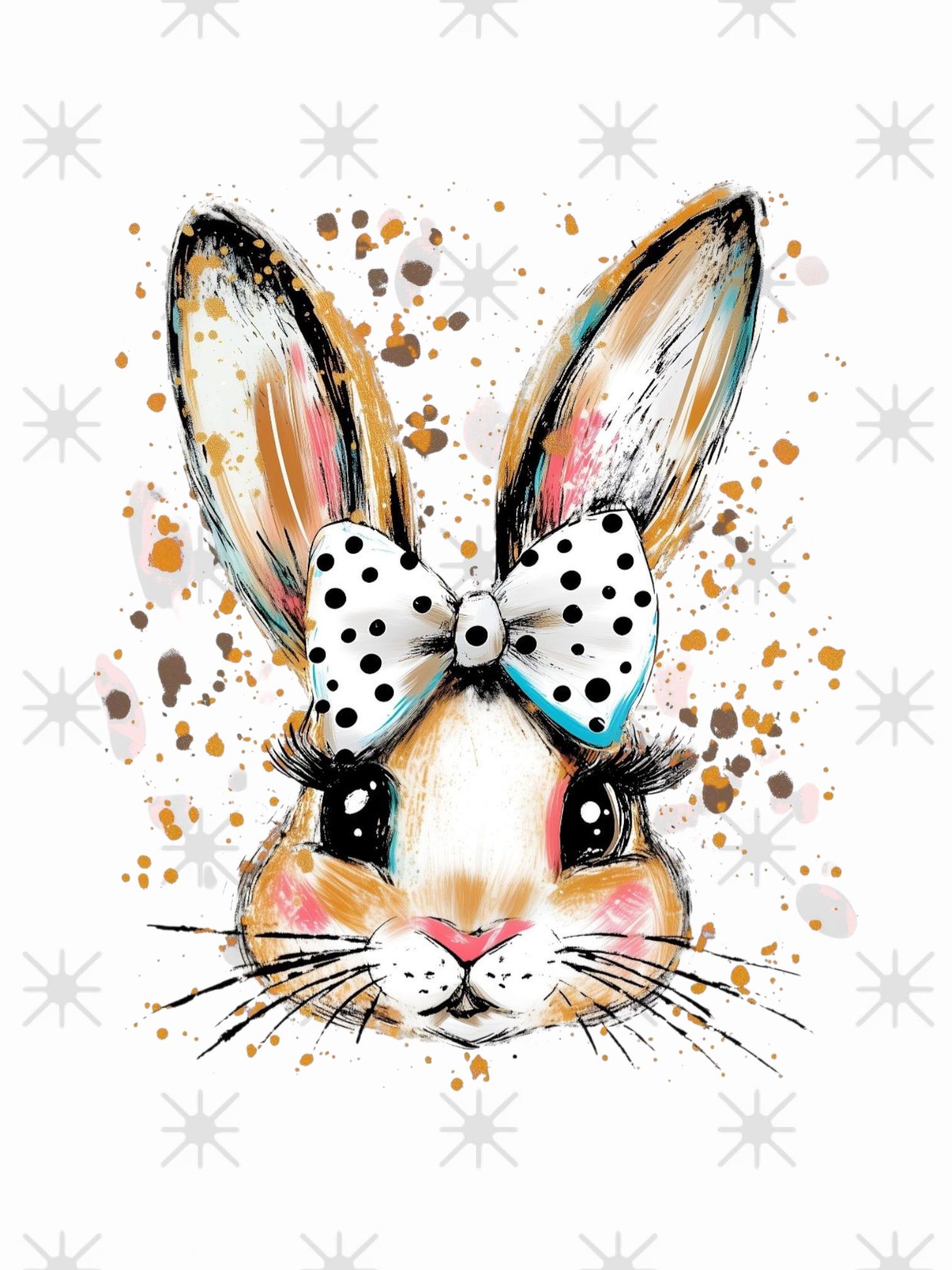 Bügelbild Hase Schleife Mädchen Bügelbild Hase Schleife Mädchen von ManusStoffzauber