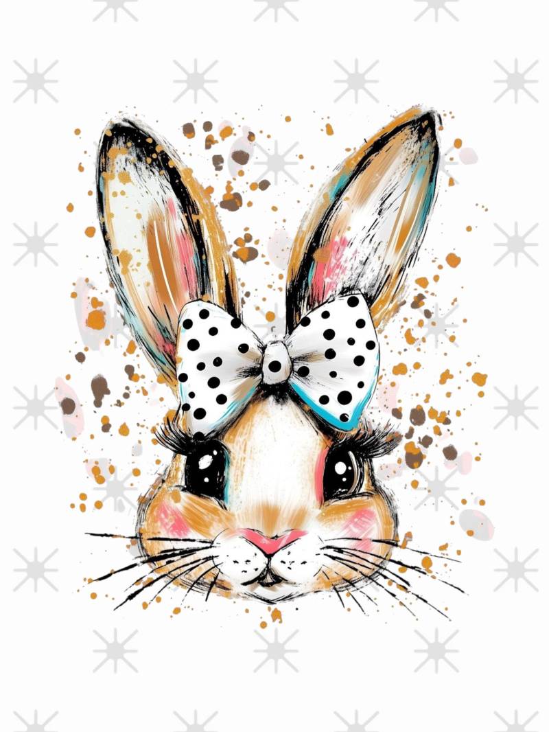 Bügelbild Hase Schleife Mädchen Bügelbild Hase Schleife Mädchen von ManusStoffzauber