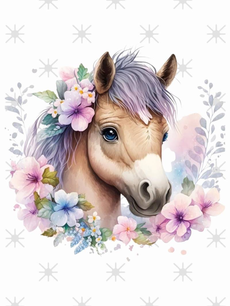 Bügelbild Pferd Blumen Bügelbild Pferd Blumen von ManusStoffzauber