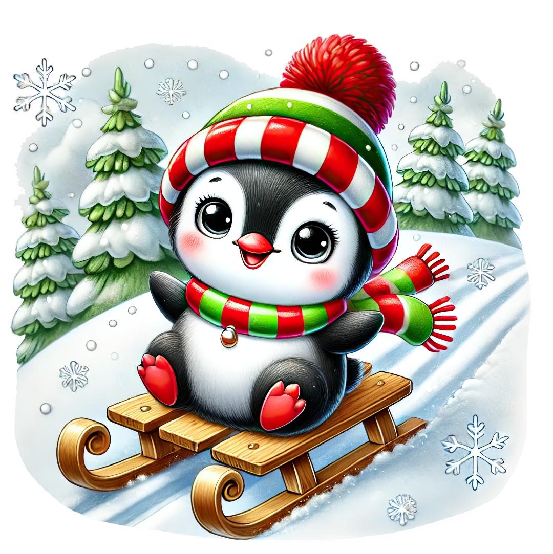 Bügelbild Pinguin Winter #3 von ManusStoffzauber