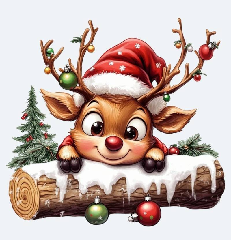 Bügelbild Rentier Weihnachten #2 von ManusStoffzauber