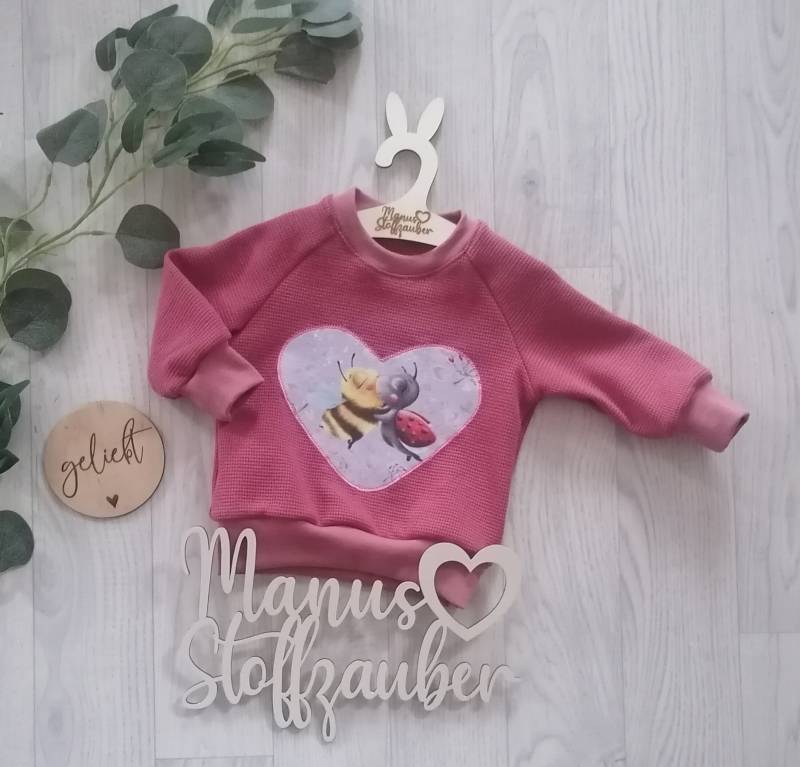 Sweater Beste Freunde Waffeljersey Pulli Langarmshirt Baby Kinder von ManusStoffzauber