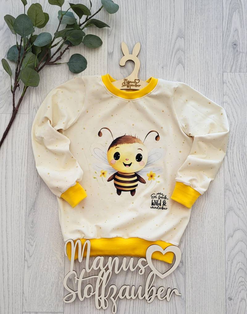 Sweater Langarmshirt Biene Kinder Baby Pulli von ManusStoffzauber