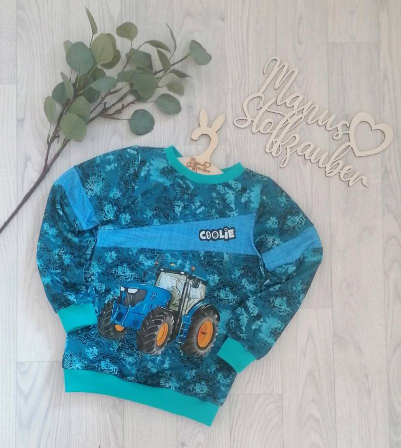 Sweater Langarmshirt Traktor Kinder Baby Pulli von ManusStoffzauber
