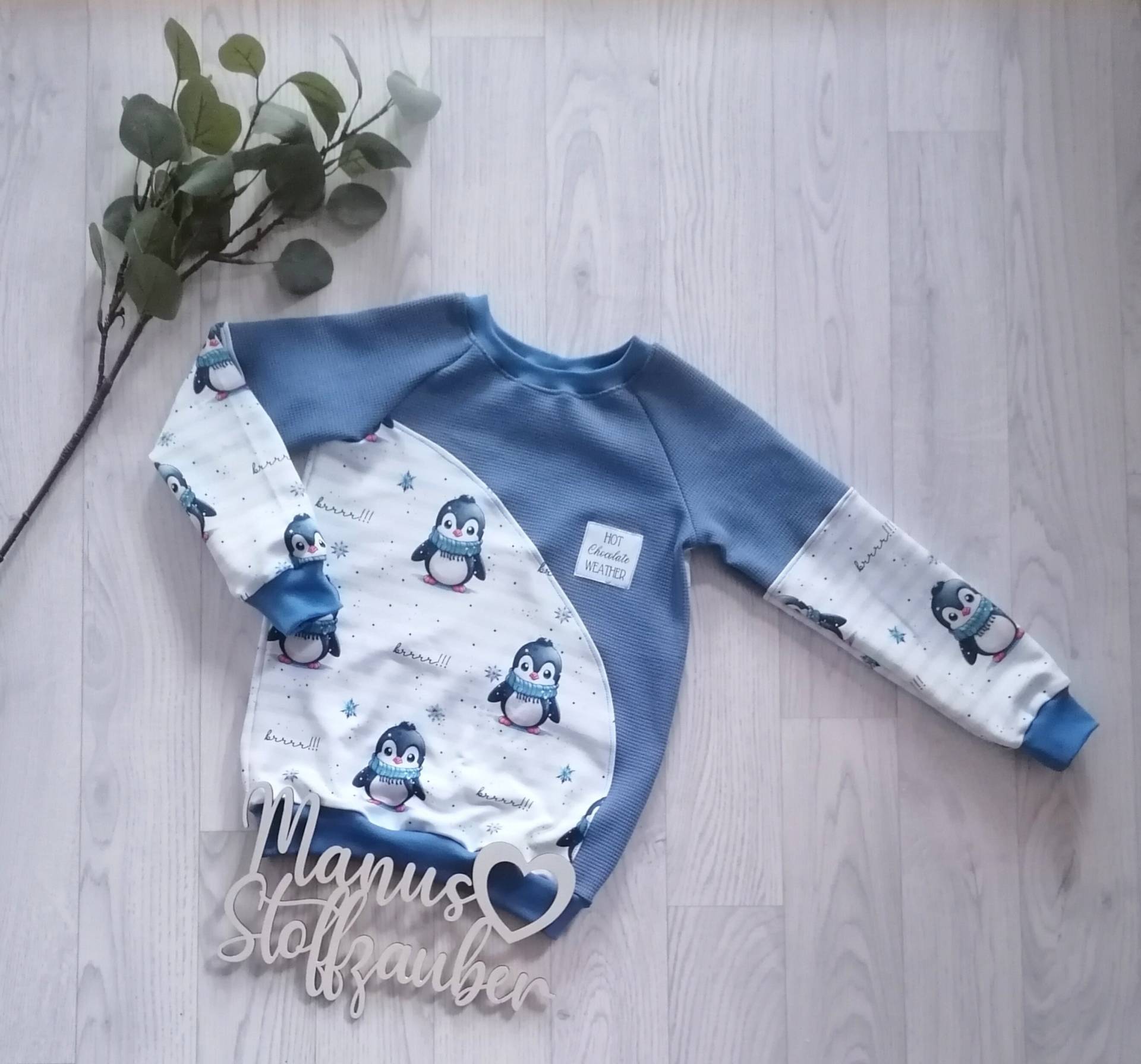 Sweater Pulli Pinguin Winter Langarmshirt Kinder Baby Sweater Pulli Pinguin Winter Langarmshirt Kinder Baby von ManusStoffzauber