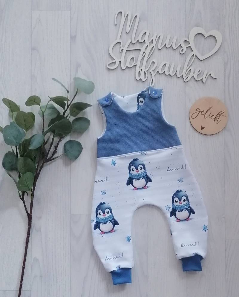 strampler Pinguin Baby Romper von ManusStoffzauber