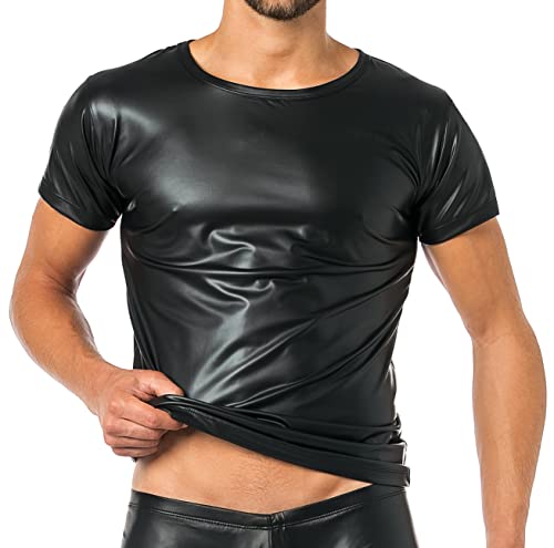 Latex ähnliches Herren Shirt 1/2 Arm - Kunstleder Shirt - Grösse XL von Manview