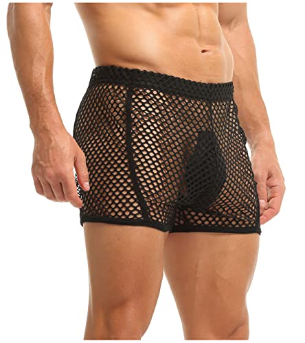 Manview Herren Shorts Netzshorts Netz Unterhose semi transparent (L) von Manview