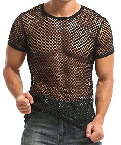 Manview Herren Unterhemd Netzstruktur - Netzhemd mit halbem Arm (L) von Manview