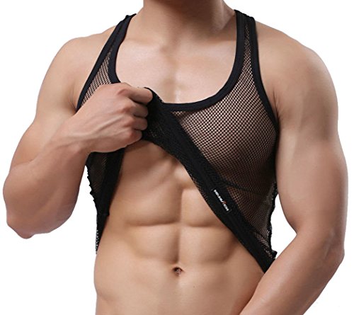 Manview transparentes Herren Shirt ohne Arm schwarz 18-2-000 (L) von Manview