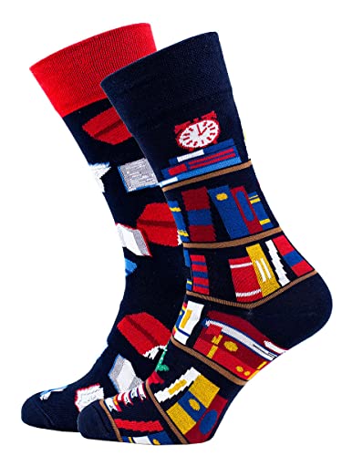 Many Mornings Unisex The Book Story Mismatched Socken, Multi-Color, 35-38 von Many Mornings