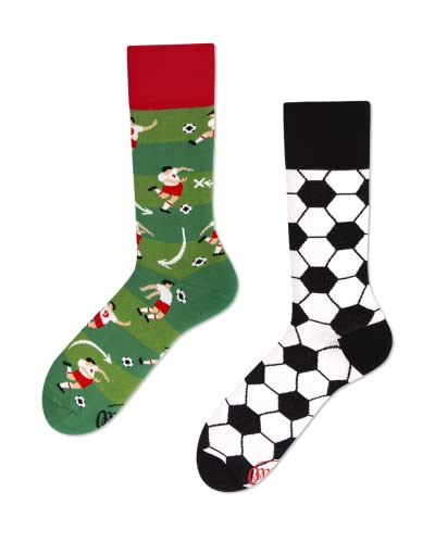 Many Mornings Unisex Football Fan Mismatched Socken, Multi-Color, 39-42 von Many Mornings