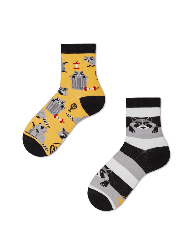 Many Mornings Freizeitsocken Many Mornings Kids Raccoon Bandit (1 Paar, 1-Paar, 1 Paar) immer ein dismatching Paar von Many Mornings