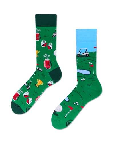 Many Mornings - Golf Course - Golfen, Golf - Mismatched Socks (as3, numeric, numeric_39, numeric_42, regular, regular) von Many Mornings