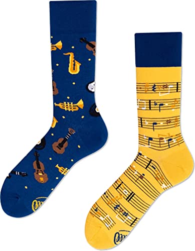 Many Mornings Unisex Music Notes Mismatched Socken, Multi-Color, 2.5/5 von Many Mornings