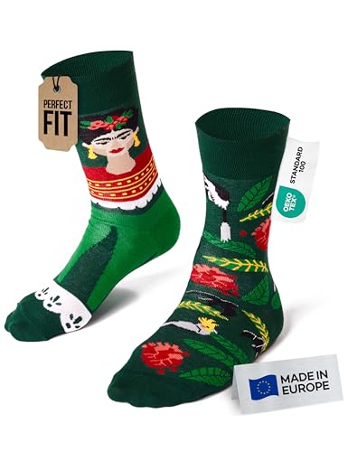Many Mornings - Mismatched Socken - Lustige Socken Unisex - Frida Kahlo Socken - Geschenkidee - Design: Feel Freeda - Made in EU - 43-46 von Many Mornings