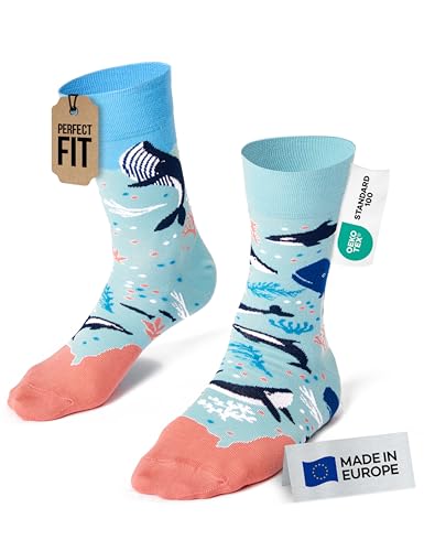 Many Mornings - Mismatched Socken - Lustige Socken Unisex - Ocean Life/Meeresleben - Geschenkidee - Design: Ocean Life - Made in EU - 35-38 von Many Mornings
