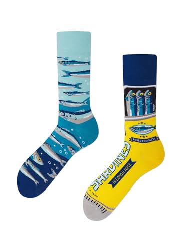Many Mornings - Mismatched Socken - The Sardines/Sardinen Gr. 39-42 von Many Mornings