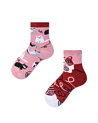 Many Mornings Unisex Kids Playful CAT Mismatched Socken, Multicolor, 31-34 von Many Mornings