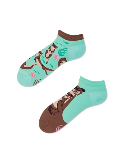 Many Mornings - Otter Stories Low - Mismatched Sneaker Socken - Otter, Wassermarder (43-46) von Many Mornings