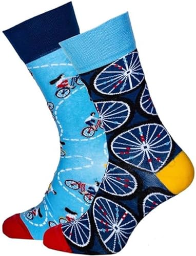 Many Mornings Unisex The Bicycles Mismatched Socken, Multi-Color, 35-38 von Many Mornings