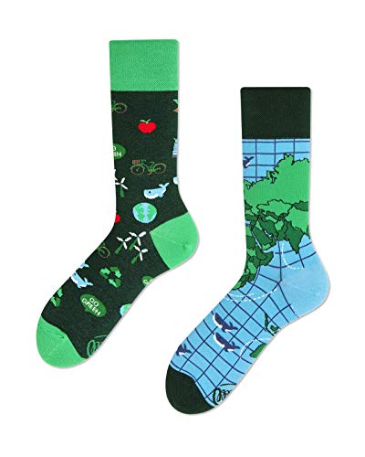 Many Mornings Unisex Save The Planet Mismatched Socken, Multi-Color, 39-42 von Many Mornings