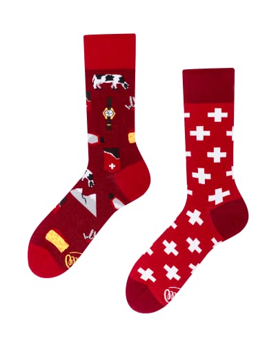 Many Mornings - Swiss Journey - Mismatched Socken Thema Schweiz Gr. 39-42 von Many Mornings